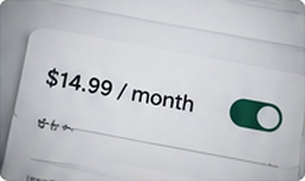 A recurring subscription charge of $14.99 a month